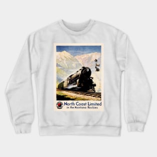 Montana Rockies Northern Pacific Railways Vintage Steam Train Crewneck Sweatshirt